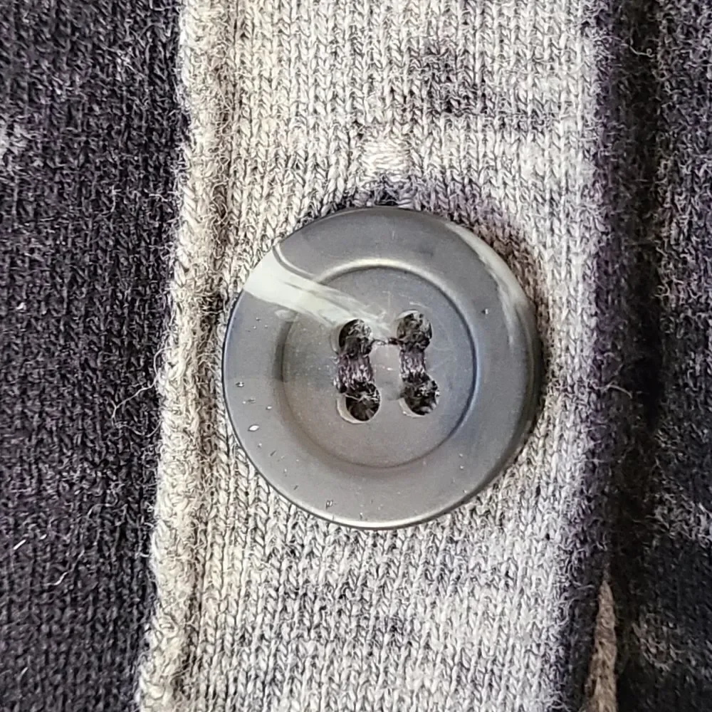 Michael Stars Black & Gray Button Front Cardigan Sweater 100% Cotton -  Size 2